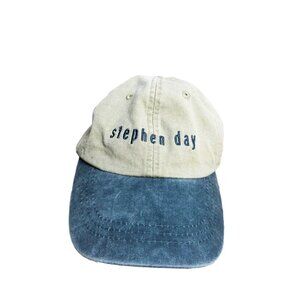 Stephen Day Retro Look Baseball Cap Dad Hat Tan Blue Unisex Adams